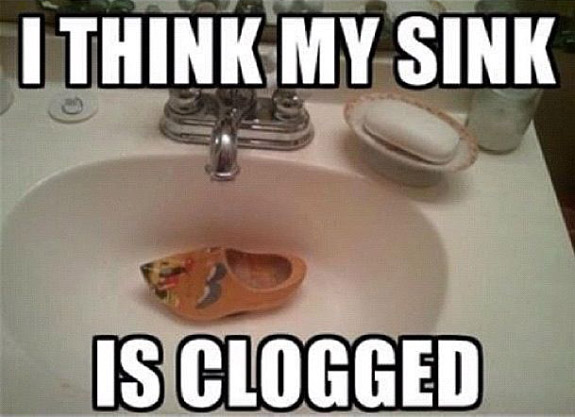 dad jokes hall of shame in real life puns visual dad jokes clogged sink