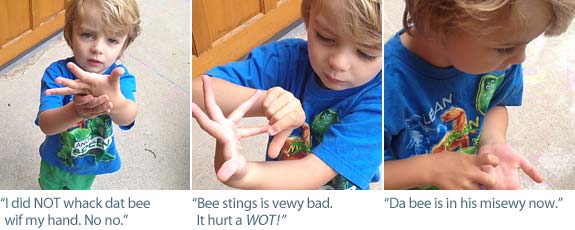 toddler bee sting collage