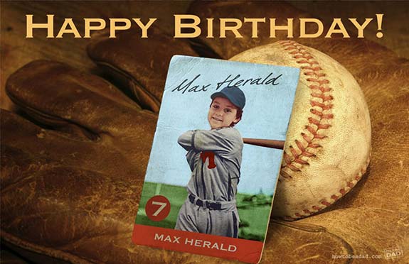 My son Max Herald as Ted Williams in a vintage baseball card