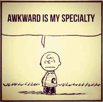 Charlie Brown is awkward.