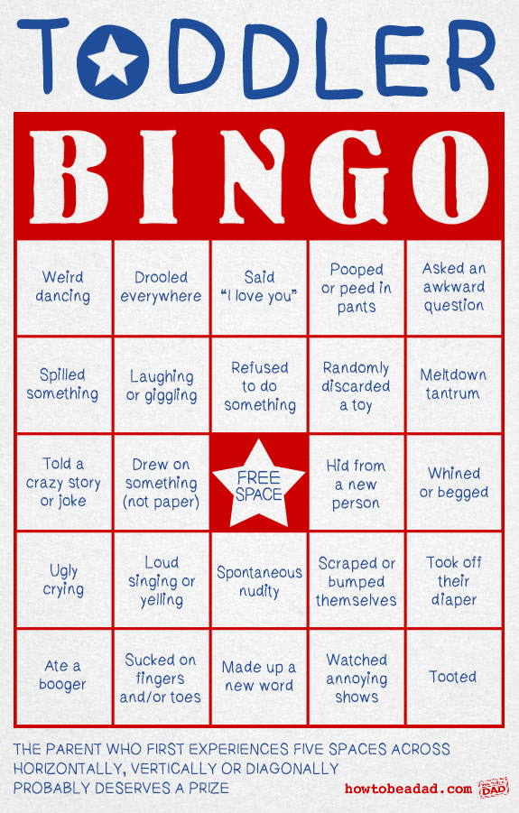 Toddler bingo because parents deserve to win something