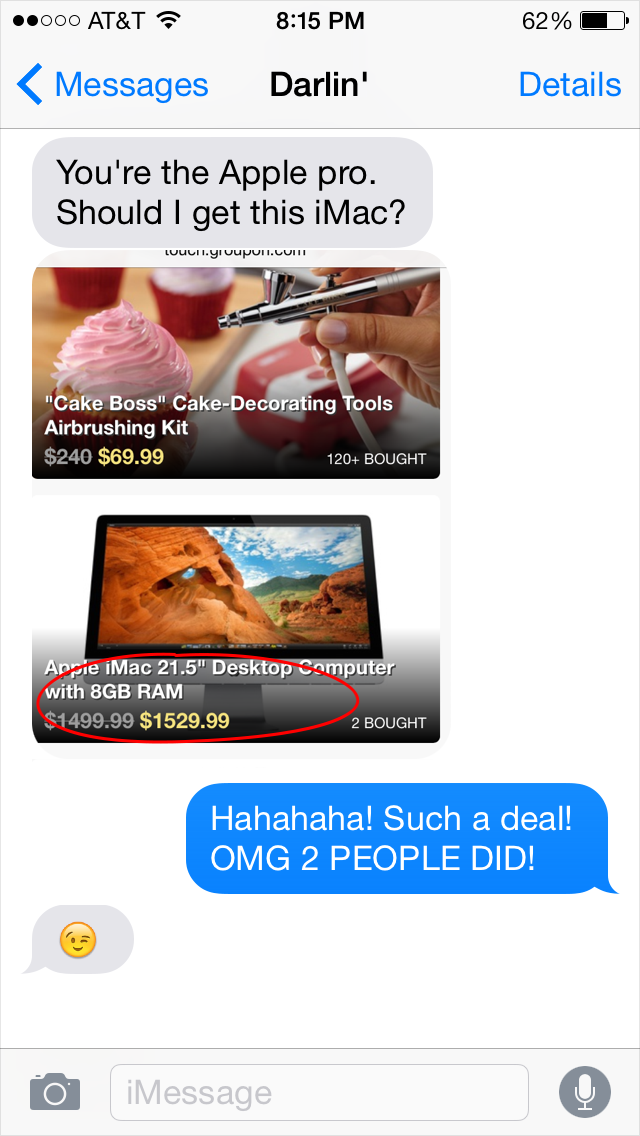 My Wife Just Texted Bad Apple iMac