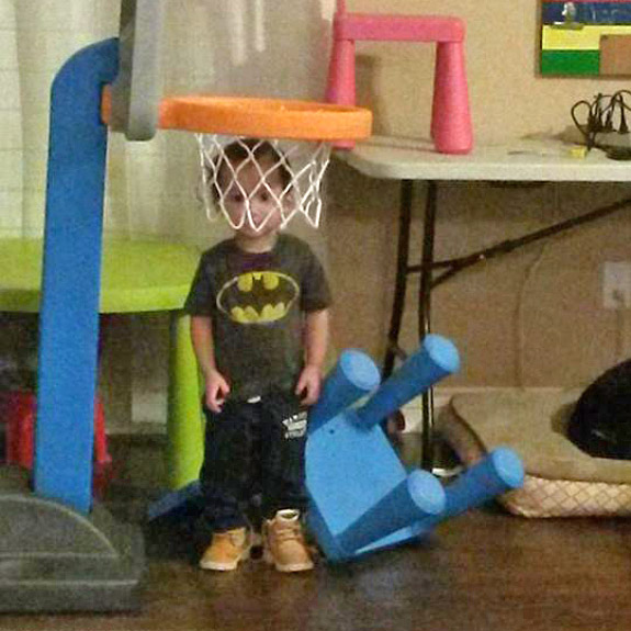 Basketball Hoop Toddler Hide and Go Seek Ninjas