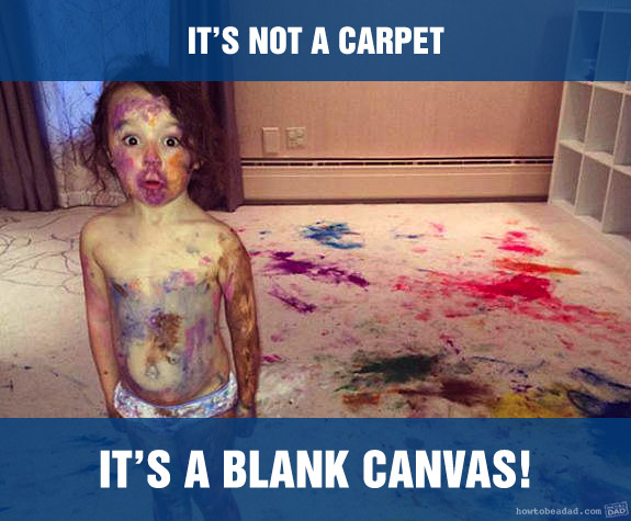 Funny Kid Mess-uses Blank Canvas Carpet