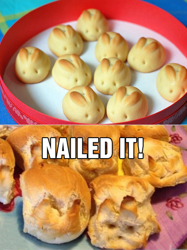 nailed it fail bunny rolls