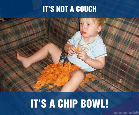 Funny Kid Mess-uses Chip Bowl