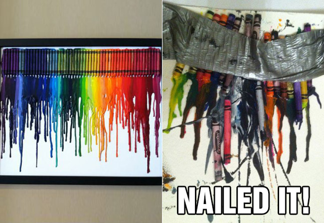 nailed it fail crayon melt art