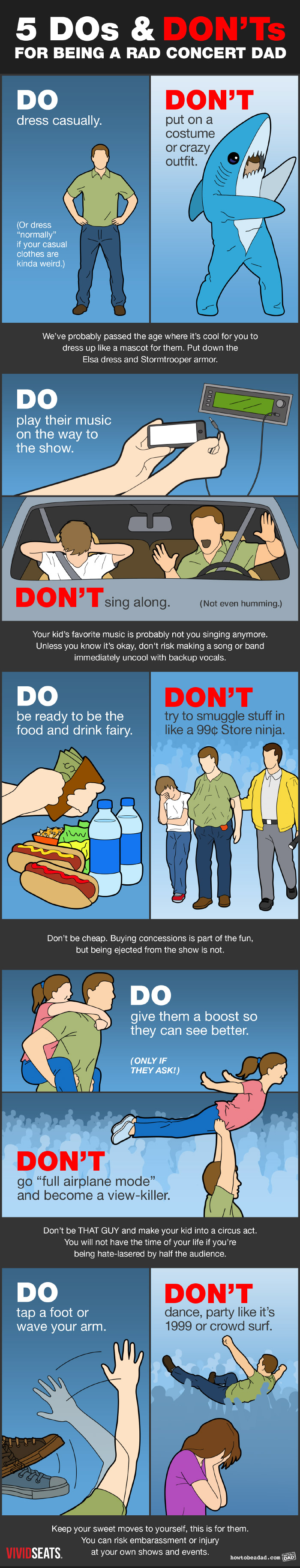 Dos and Don'ts for Being a Rad Concert Dad Funny Tips and Warnings