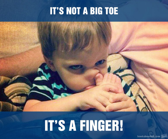 Funny Kid Mess-uses Finger Toe