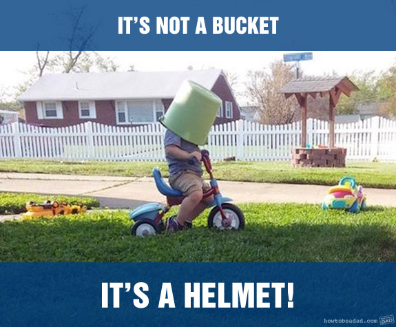 Funny Kid Mess-uses Helmet