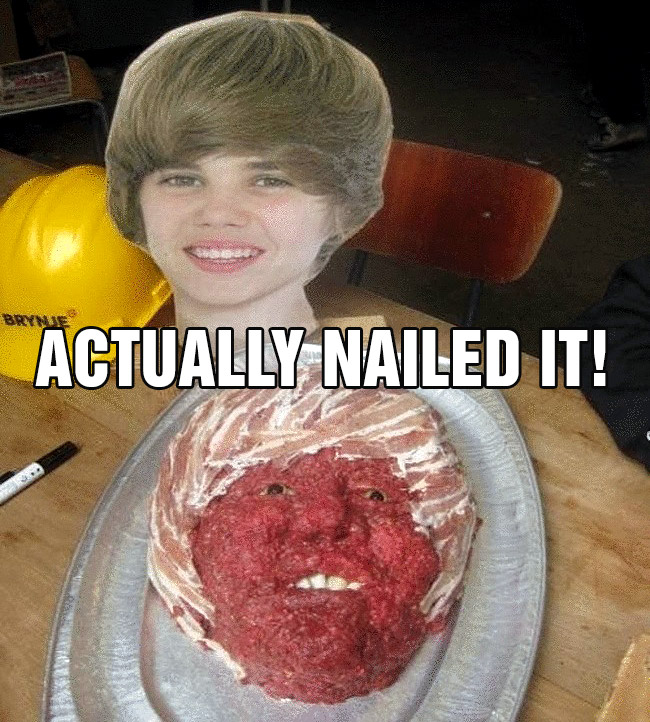 nailed it fail meat justin bieber
