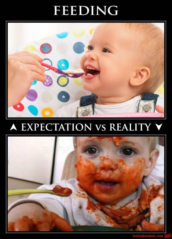 Expectation vs Reality feeding the baby