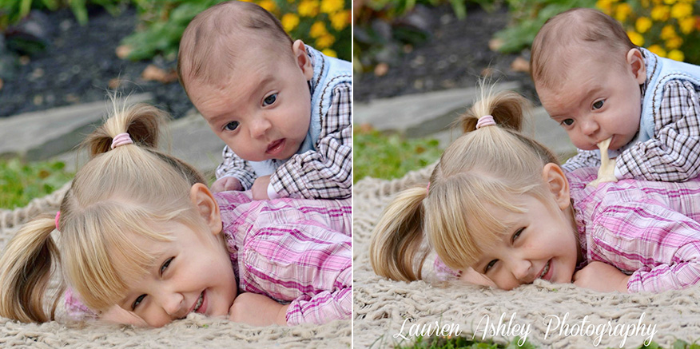 baby photoshoot fail puking on older sister