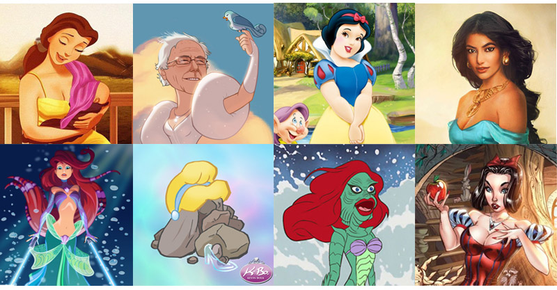 Collection of 23 Different Reimagined Disney Princesses