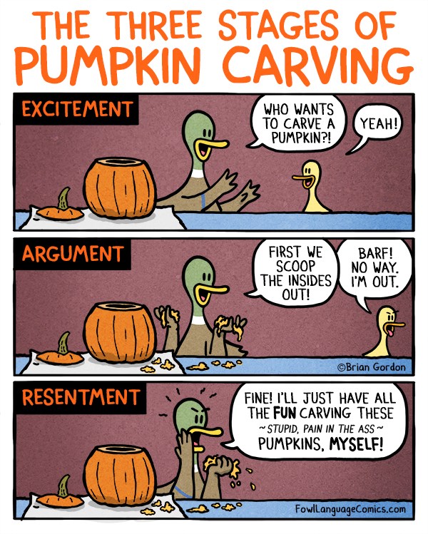 three-stages-of-pumpkin-carving