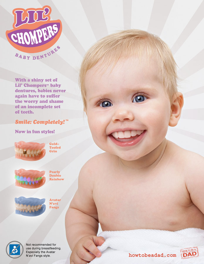 Lil Chompers Baby Dentures funny bad baby product