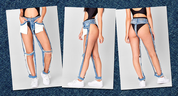 Confused whether to wear jeans or not? Try on 'extreme-cut-out' jeans with  ONLY seams and pockets